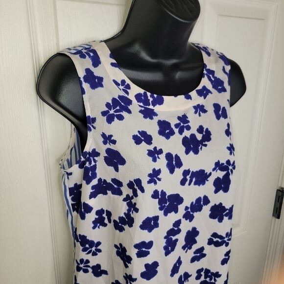 Cabi floral & stripes shirt tail hem tank top cami size xs - Picture 2 of 5